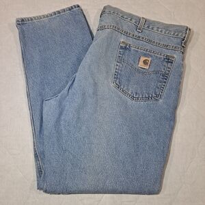 Slightly Distressed Carhartt Jeans Big Men's 44x32 Blue Denim 5-Pocket High-Rise